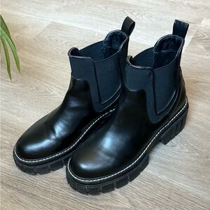 BCBG Chelsea Platform Leather Ankle Boots